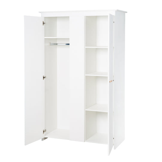 Armadio 'Anton' a 2 ante, con moderne maniglie in legno di faggio, per la camera dei bambini e delle bambine