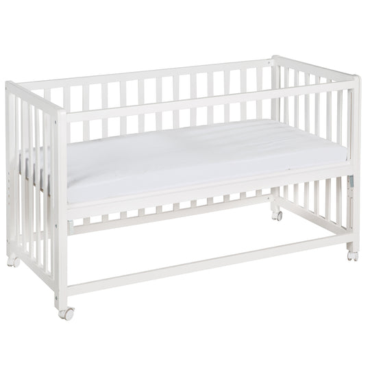 Room Bed 60 x 120 cm Woodland Buddies - Incl. Mattress, Bedding, Canopy & Caster Set - White