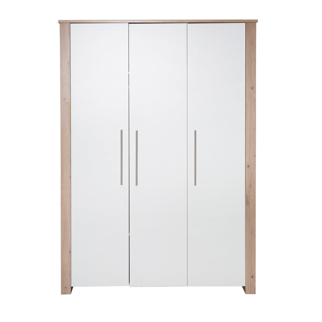 Armario 'Malo' de 3 puertas con bisagras Soft-Close - Blanco / Decoración de roble