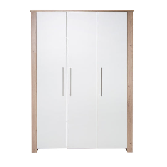 Armario 'Malo' de 3 puertas con bisagras Soft-Close - Blanco / Decoración de roble