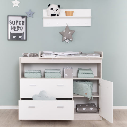 Changing Table 'Julia' Including Attachment, 2 Drawers, 1 Door, Changing Height 90.5 cm