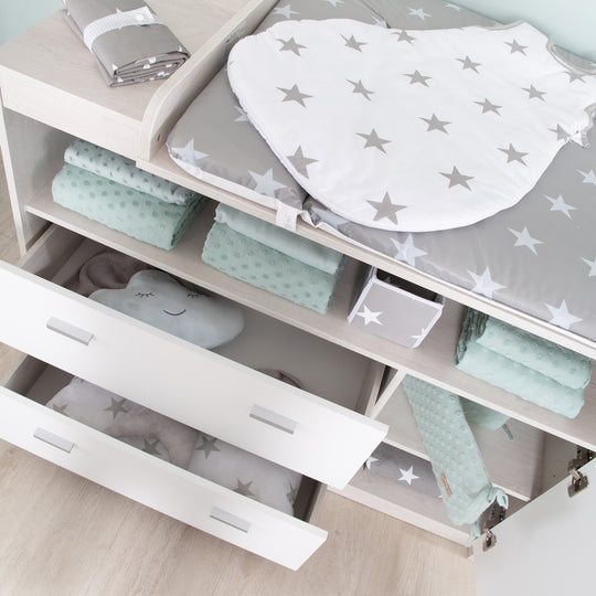Changing Table 'Julia' Including Attachment, 2 Drawers, 1 Door, Changing Height 90.5 cm