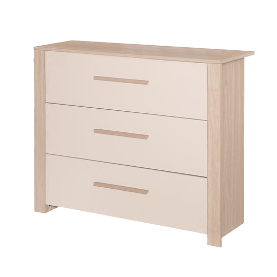 Commode à langer 'Momo' - 3 tiroirs - Cashmere / Chêne Tristan