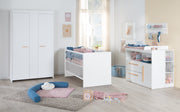 Cama infantil combinada de madera 'Lilo' 70 x 140 cm - Altura ajustable - Convertible - Blanco