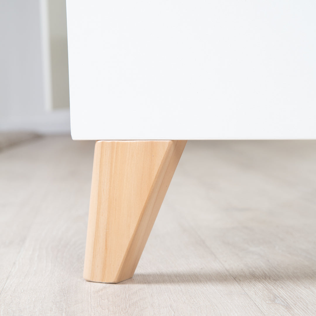 2 en 1 Lit bébé et cododo 'Leon' 60 x 120 cm - Réglable en hauteur - Blanc / Chêne Othello