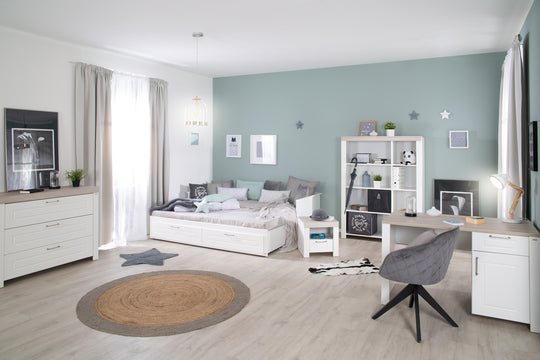 Cama y cama juvenil 'Felicia' 90 x 200 cm - Convertible en cama doble 180 x 200 cm