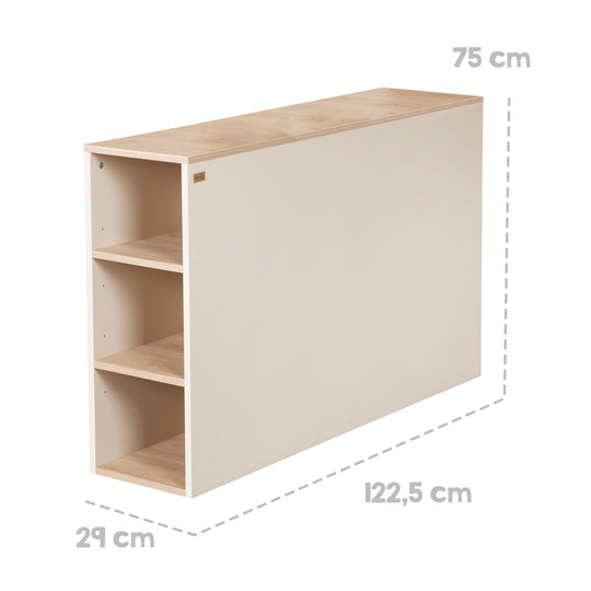 Cama con almacenamiento 'Elis' 90 x 200 - Cama infantil 4 pz - Cashmere / Virginia Chestnut