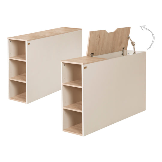 Cama con almacenamiento 'Elis' 90 x 200 - Cama infantil 4 pz - Cashmere / Virginia Chestnut