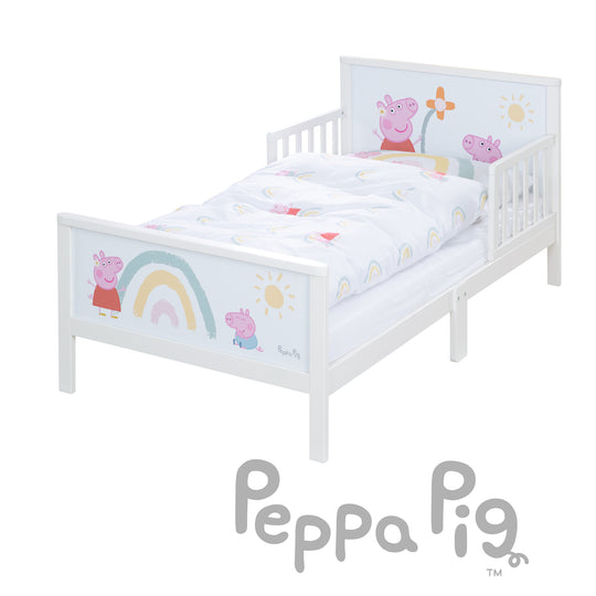 Toddler Themed Bed 'Peppa Pig' 70 x 140 cm Including Slatted Frame & Bed Linen
