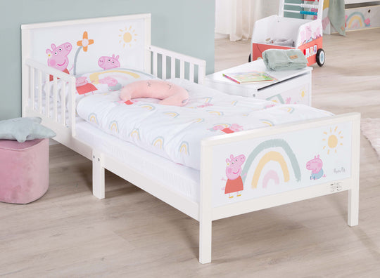Toddler Themed Bed 'Peppa Pig' 70 x 140 cm Including Slatted Frame & Bed Linen
