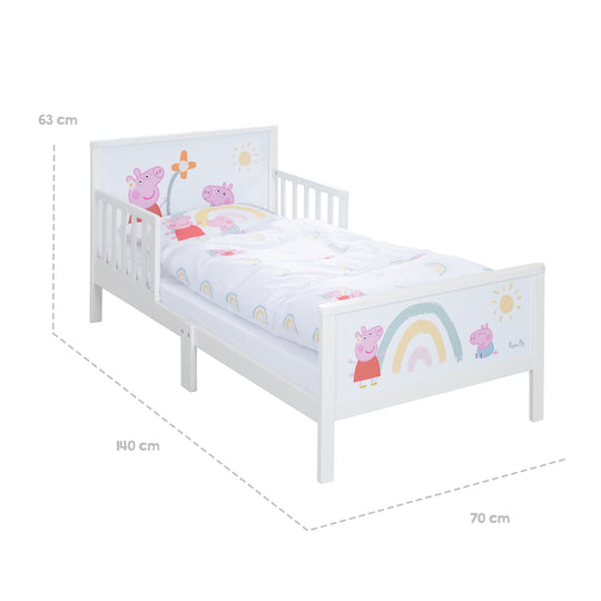 Toddler Themed Bed 'Peppa Pig' 70 x 140 cm Including Slatted Frame & Bed Linen