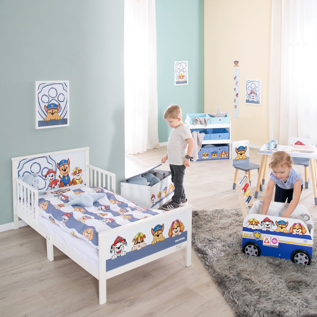 Cama temática para niños 'Paw Patrol' 70 x 140 cm incluida con somier y ropa de cama