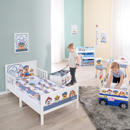 Cama temática para niños 'Paw Patrol' 70 x 140 cm incluida con somier y ropa de cama