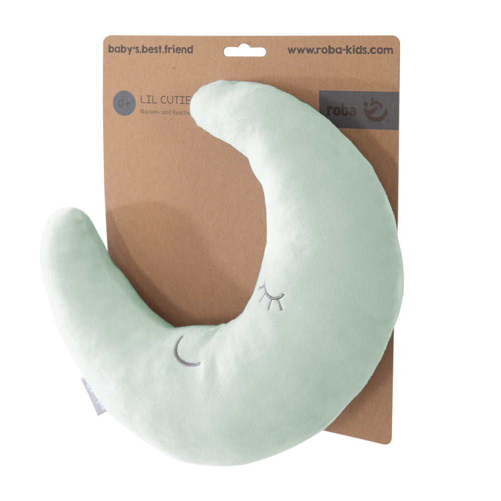 Coussin cervical en forme de lune 'roba Style' - Coussin décoratif en peluche - Vert givré