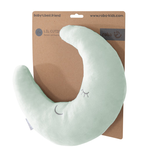 Coussin cervical en forme de lune 'roba Style' - Coussin décoratif en peluche - Vert givré