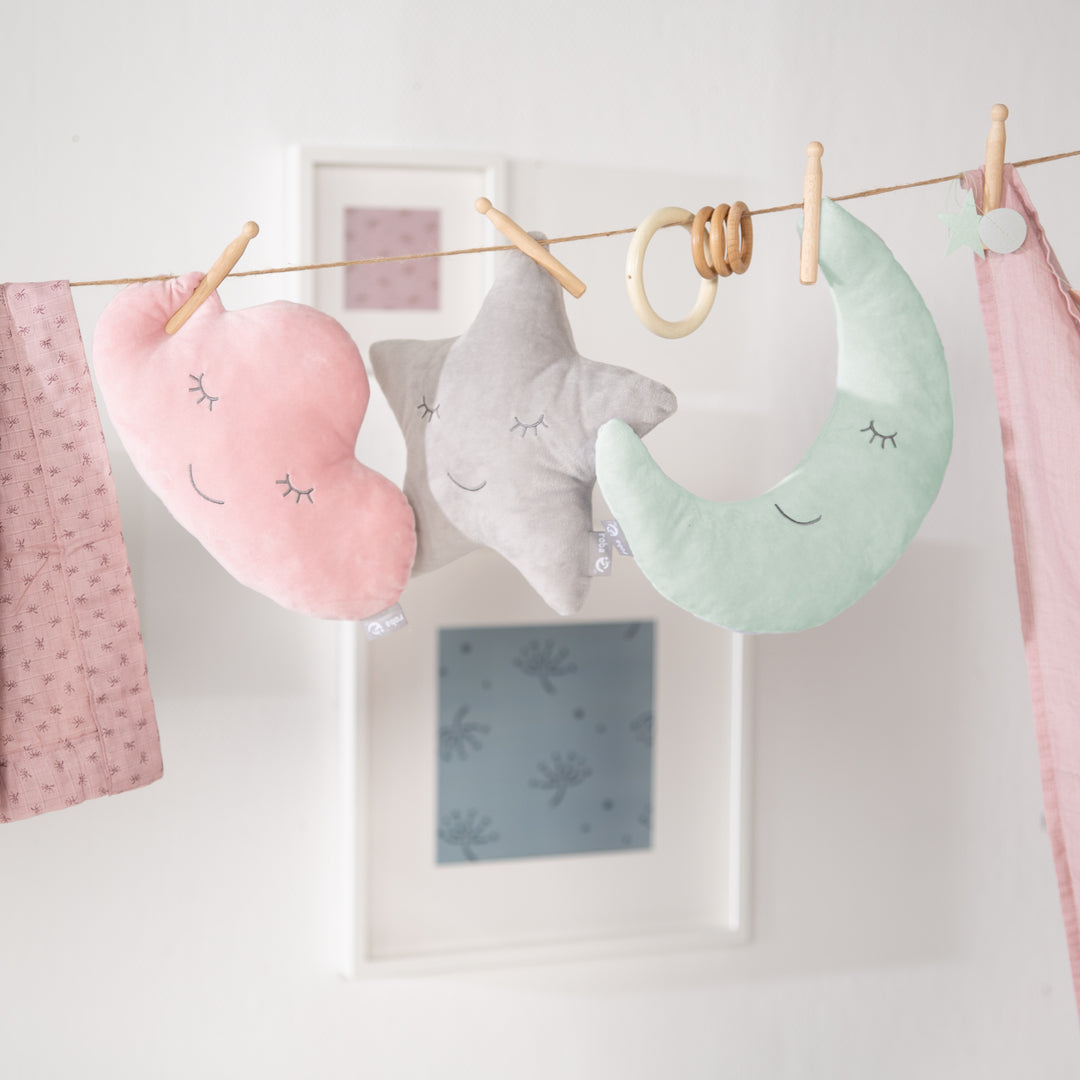 Coussin cervical en forme de lune 'roba Style' - Coussin décoratif en peluche - Vert givré