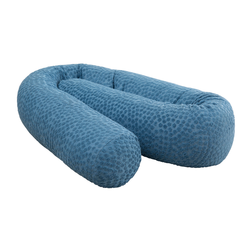 Almohadilla para cuna 'Seashells Indigo' 170 cm de algodón orgánico certificado - Azul