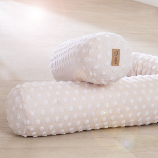 Serpiente de cama 'Frosty Almond' 170 cm - Algodón orgánico certificado - Beige