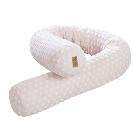 Serpiente de cama 'Frosty Almond' 170 cm - Algodón orgánico certificado - Beige