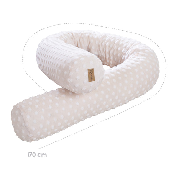 Serpiente de cama 'Frosty Almond' 170 cm - Algodón orgánico certificado - Beige