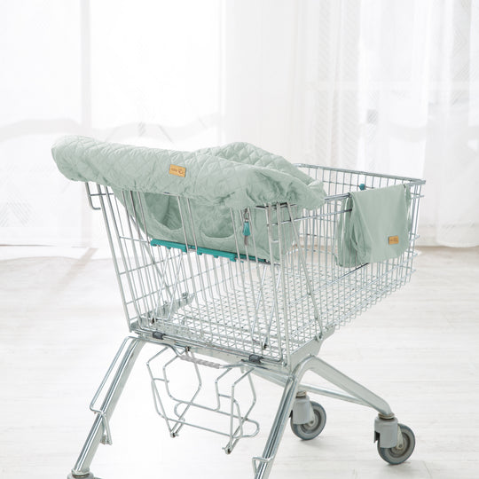 Shopping Cart Protector 'roba Style' for Babies Including Carrying Backpack - Frosty Green