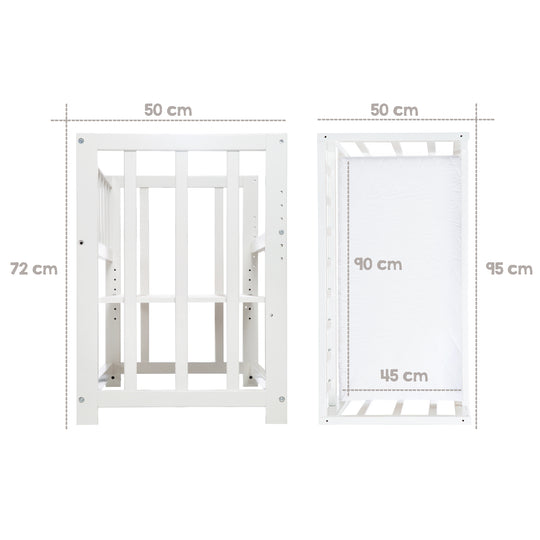 Cuna 4 en 1 'Woodland Buddies' con equipamiento textil incluido - Blanco / Verde pastel