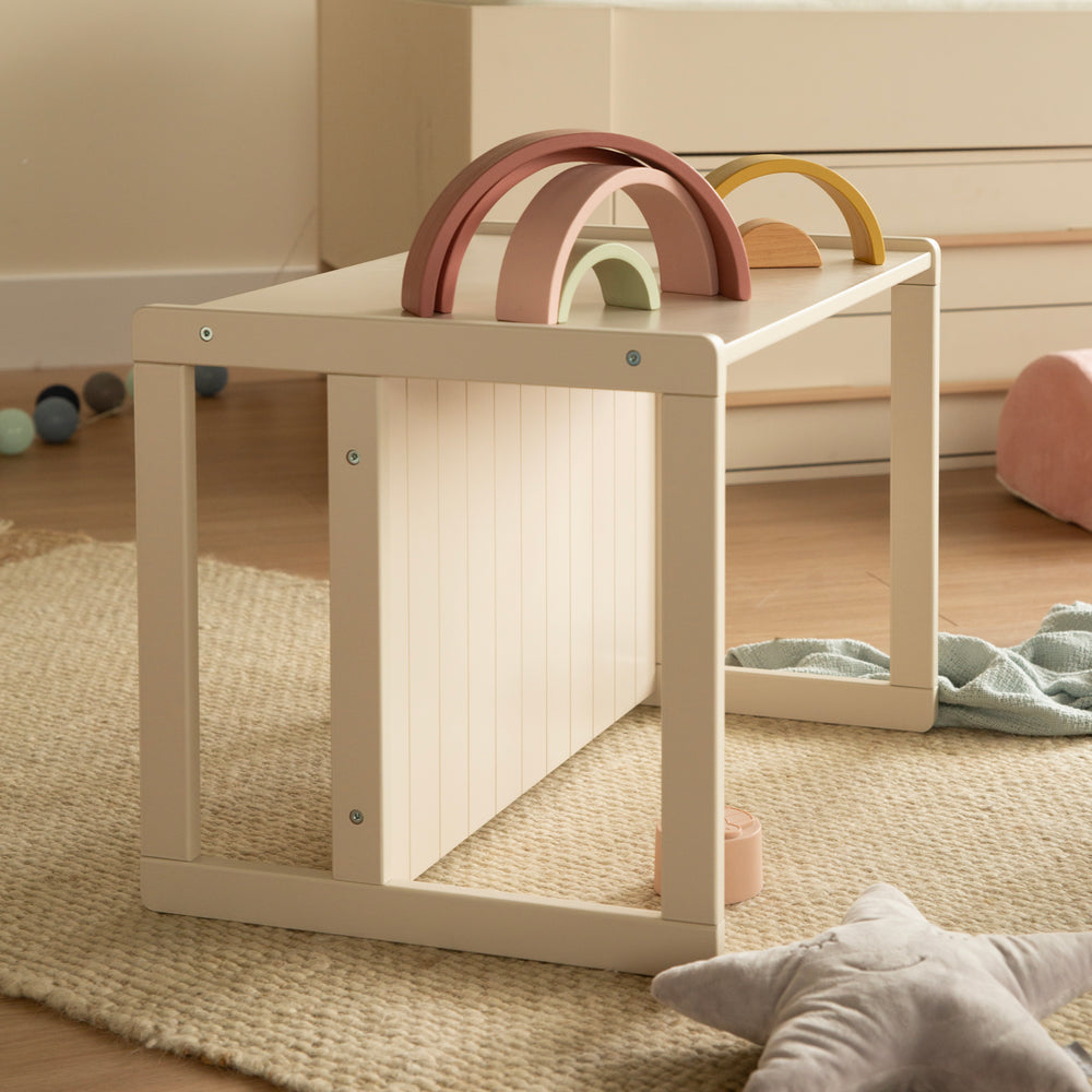 Sitzbank im Landhausstil - 2 Sitzhöhen oder als Kindertisch verwendbar - Cashmere