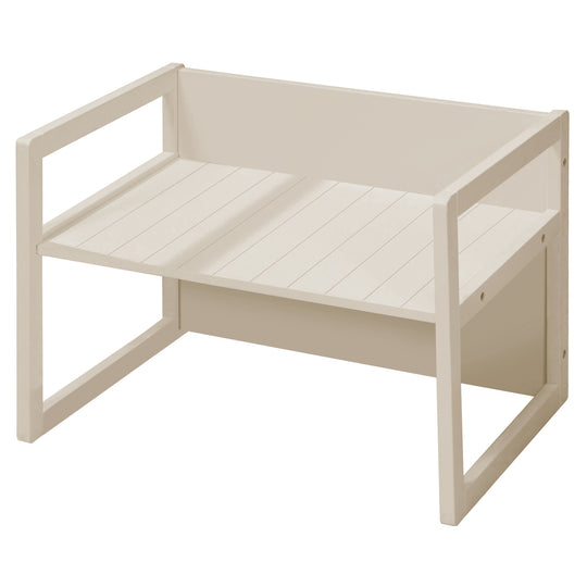 Banco de estilo rústico - Convertible en mesa infantil o banco con dos alturas ajustables - Cashmere
