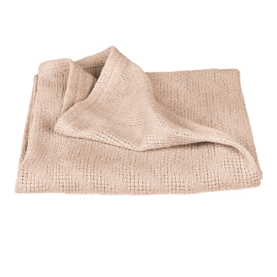 Babydecke 'Frosty Almond' 80x80 in Strickoptik - GOTS & Oeko Tex - Beige