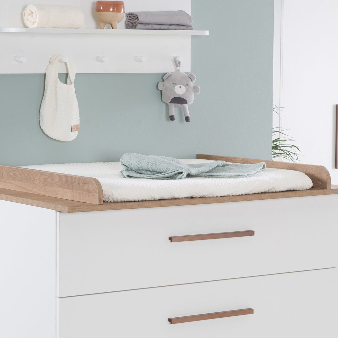 Organic Spannbezug für Wickelauflagen 75x85 cm 'Seashells Oyster' - Weiß