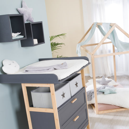 Organic Spannbezug für Wickelauflagen 75x85 cm 'Seashells Oyster' - Weiß