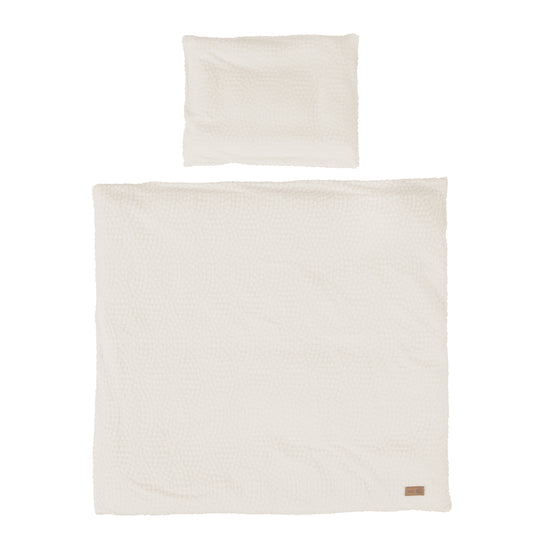 Wiegenbettwäsche 80 x 80 cm 'Seashells Oyster' - GOTS & Oeko Tex zertifiziert - Weiß