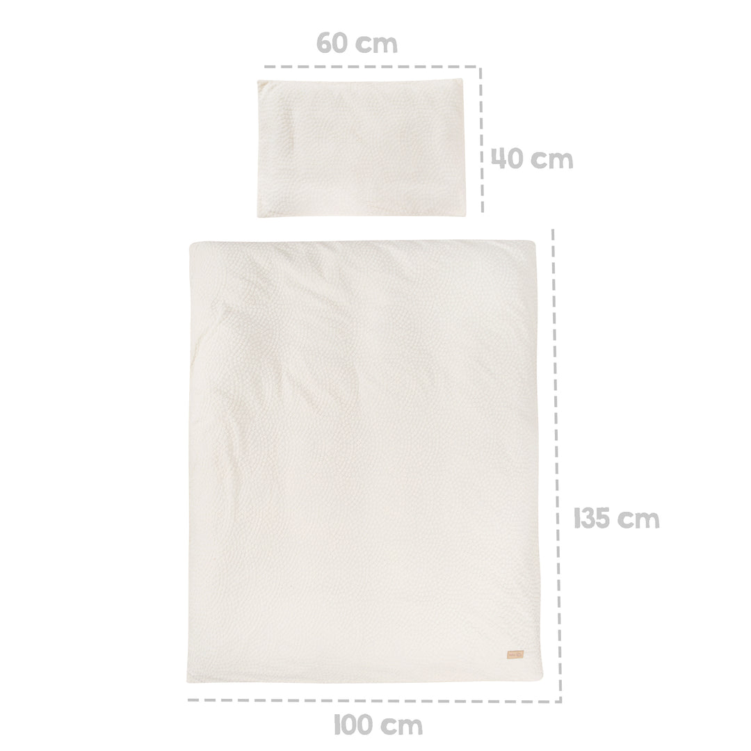 Kinderbettwäsche 100 x 135 cm 'Seashells Oyster' - GOTS & Oeko Tex zertifiziert - Weiß