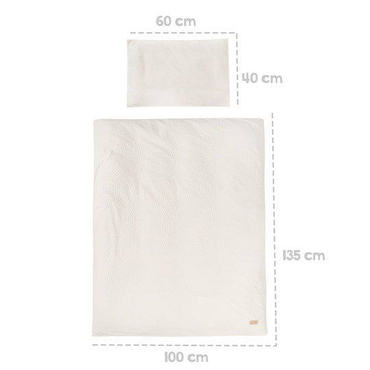 Kinderbettwäsche 100 x 135 cm 'Seashells Oyster' - GOTS & Oeko Tex zertifiziert - Weiß