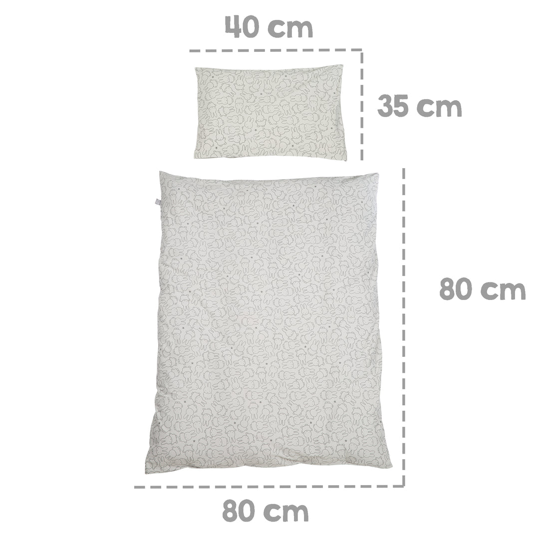 Linge de lit bébé 'miffy®', 2 pièces, en jersey de coton 100 %, 100 x 135 cm, pour le lit d'enfant