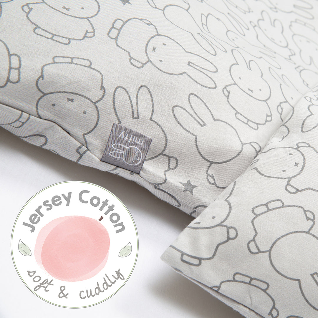 Linge de lit bébé 'miffy®', 2 pièces, en jersey de coton 100 %, 100 x 135 cm, pour le lit d'enfant