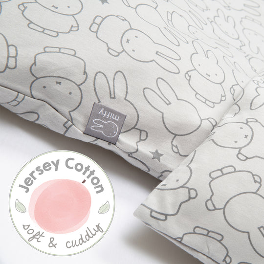 Linge de lit bébé 'miffy®', 2 pièces, en jersey de coton 100 %, 100 x 135 cm, pour le lit d'enfant
