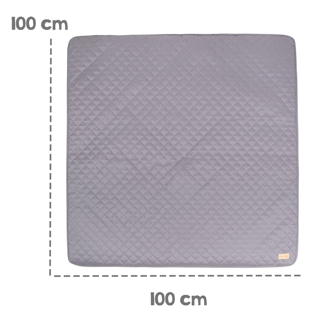Krabbeldecke 'roba Style' - 100 x 100 cm - Spieldecke gesteppt - Anthrazit
