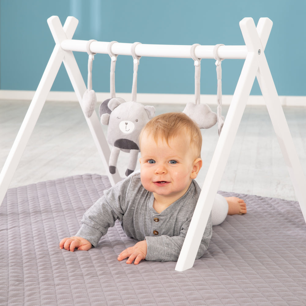 Baby Play Arch, Play & Grasp Trainer according to Montessori, White, Play & Montessori Baby Gym