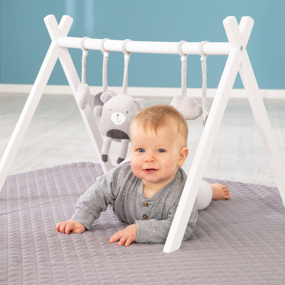 Baby Play Arch, Play & Grasp Trainer according to Montessori, White, Play & Montessori Baby Gym