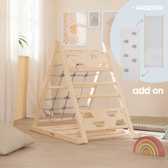 Triángulo de escalada de madera - Función de 3 lados - Natural / Gris