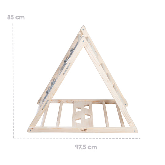 Triángulo de escalada de madera - Función de 3 lados - Natural / Gris