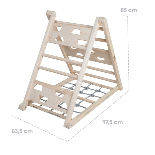 Triángulo de escalada de madera - Función de 3 lados - Natural / Gris