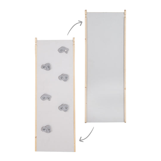 Set torre giochi da interno con accessori completi - Legno naturale / Grigio