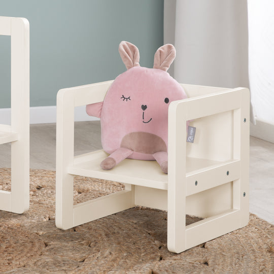 Grupo de asientos para niños 3 en 1 - taburetes y mesa - convertible en banco infantil - Beige