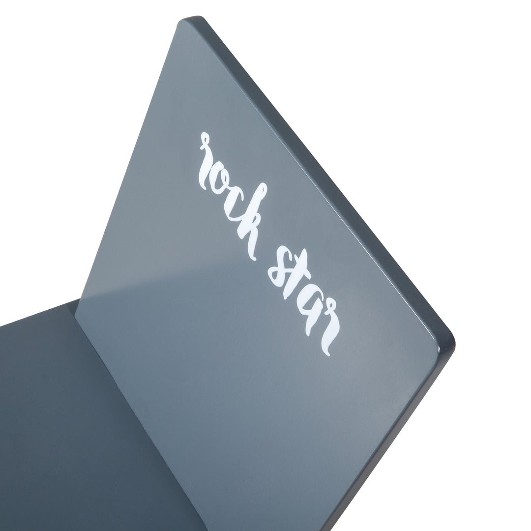 Ensemble de sièges 'Rock Star Baby 3', 2 chaises et un table pour enfant, en bois, gris foncé laqué