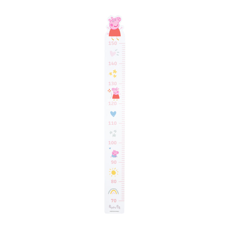 Growth Ruler 'Peppa Pig' - Scale from 70 cm to 150 cm for Children - White / Pink Wood
