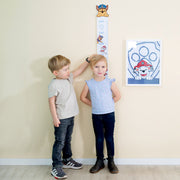 Tabella di Crescita 'Paw Patrol' - Scala da 70 cm a 150 cm per Bambini - Legno Bianco / Blu