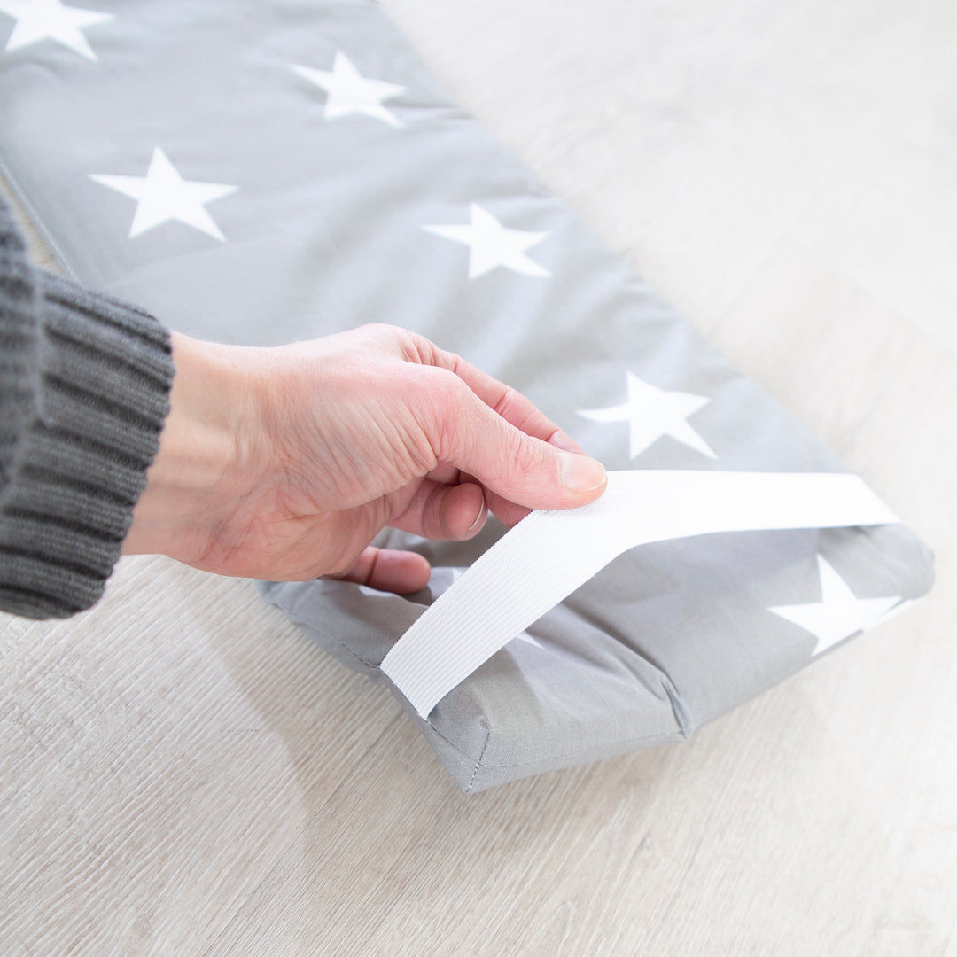 Set de 2 coussins de bancs 'Little Stars' pour les fêtes d'enfants - Gris / Blanc