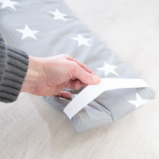 Set de 2 coussins de bancs 'Little Stars' pour les fêtes d'enfants - Gris / Blanc